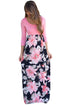 Sexy Pink Floral Boho Holiday Maxi Dress